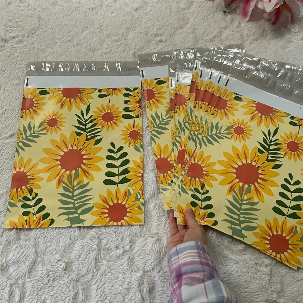 25ct 10x13 Sunflower Polymailer Bags
